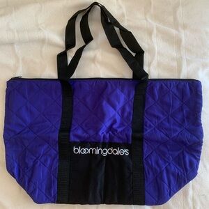 NWOT Bloomingdale's Exclusive Purple and Black Quilted Bag